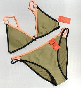 River Island 2 Pc Swimsuit Set Triangle bikini top & bottom Strappy US Size 10